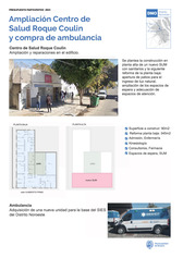 Ampliación Centro de Salud Roque Coulin y compra de ambulancia - Distrito Noroeste