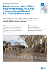 Puesta en valor de Avenida Uriburu desde Oroño a Ayacucho y cruce seguro ciclista en Avenida Uriburu y Flammarion - Distrito Sur