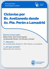 Ciclovías por Bv. Avellaneda desde Av. Pte. Perón a Lamadrid - Distrito Oeste