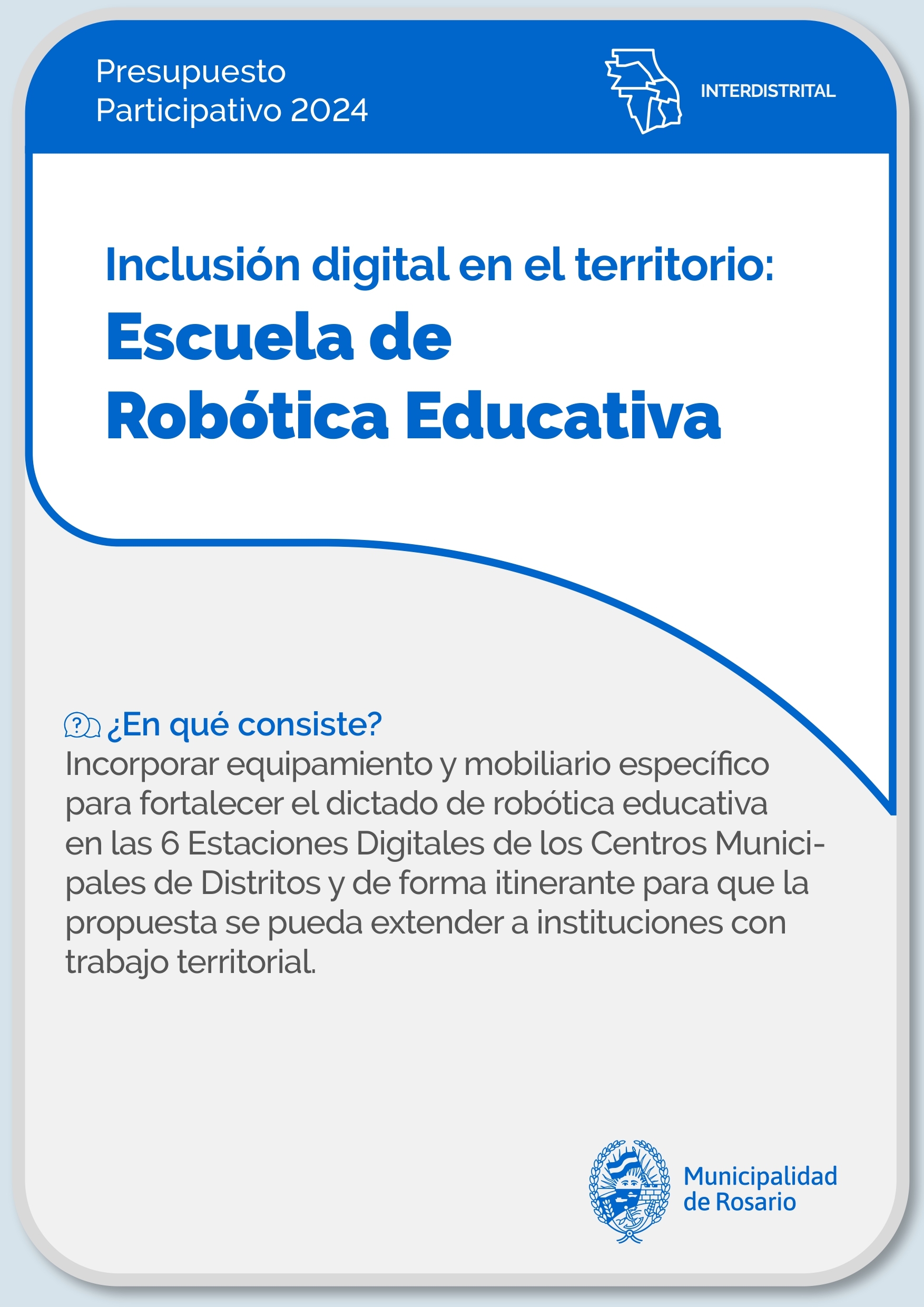 Inclusión digital en el territorio: Escuela de Robótica Educativa - Interdistrital