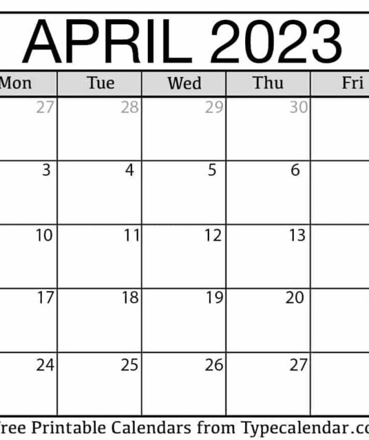 avatar April Calendar 2023